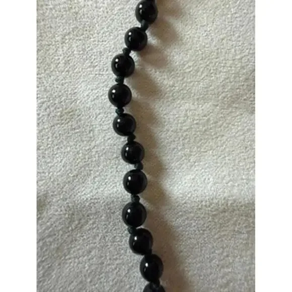 Vintage Black Onyx & 14k Gold Beaded Necklace - Picture 5 of 6